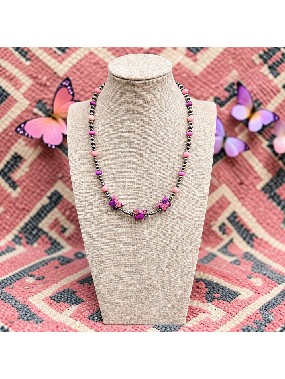 Heartsong Pink Mohave Butterfly Necklace - Picture 2 of 4